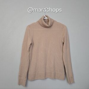 Theory Fold-Over Long-Sleeve Cashmere Turtleneck Sweater